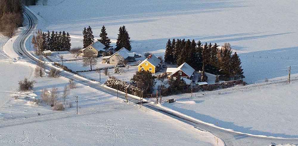 Vinterlandskap från luften